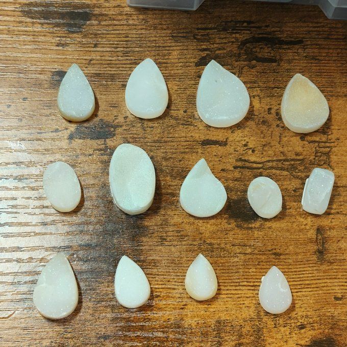 Agate blanche druzy