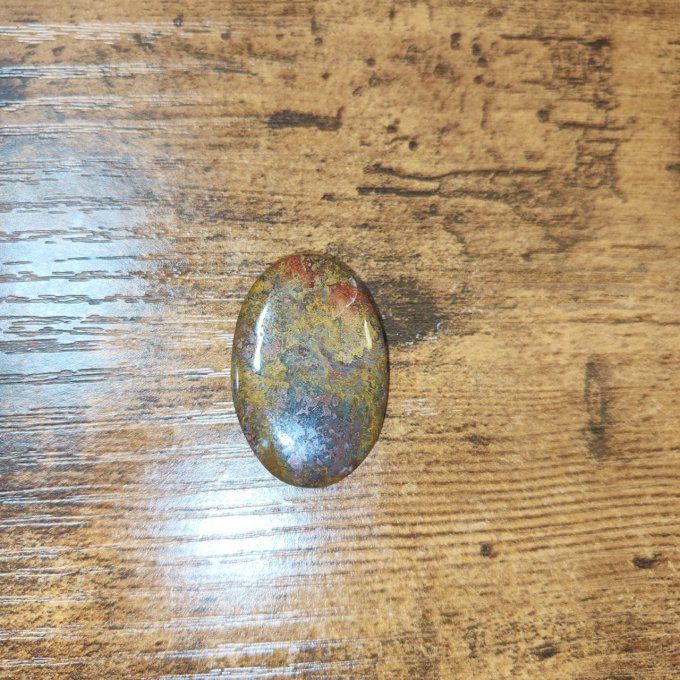 Agate mousse ( verte - brune -jaune et rouge)