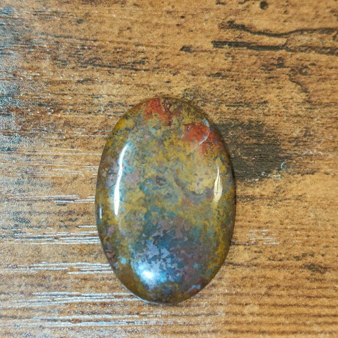 Agate mousse ( verte - brune -jaune et rouge)