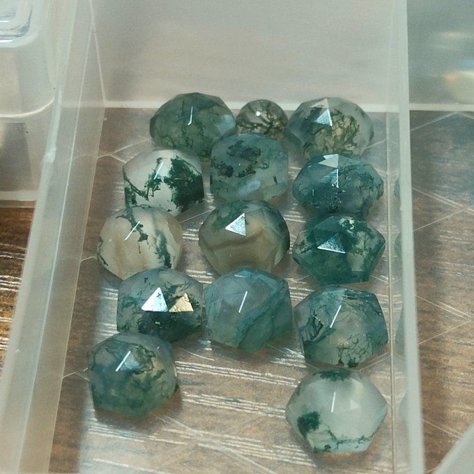 Agate mousse facettes 10mm