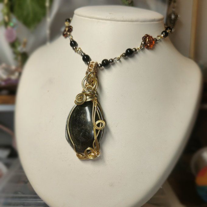 Collier Miroir d'or 