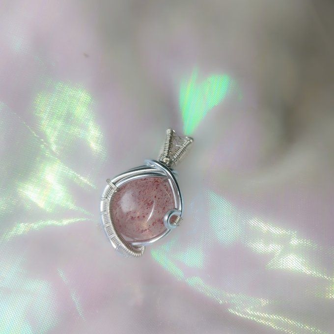 Amulette quartz Hématoïde Fraise