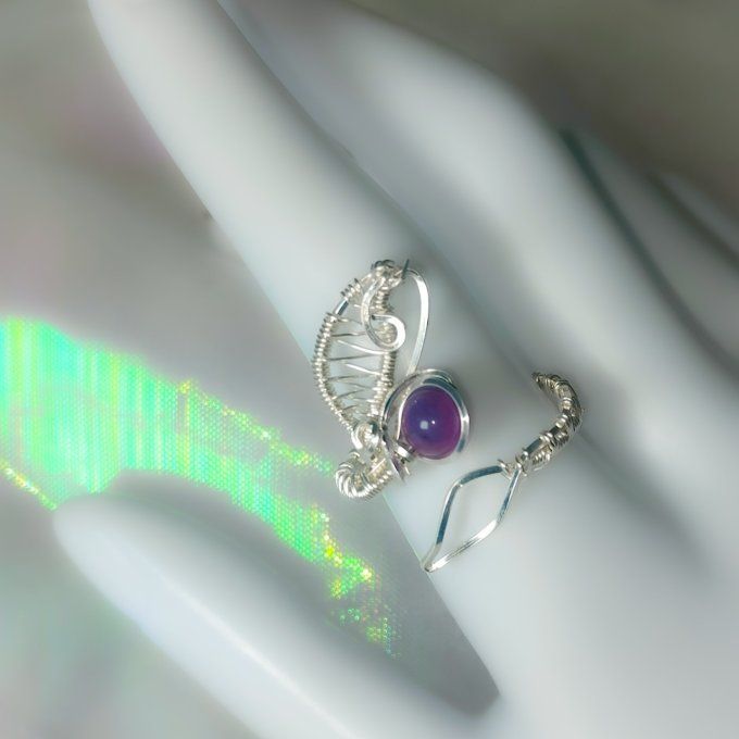 Bague Ajustable perle Sugilite 