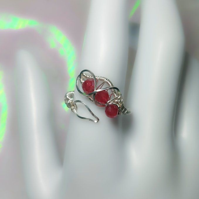Bagues perles rubis 