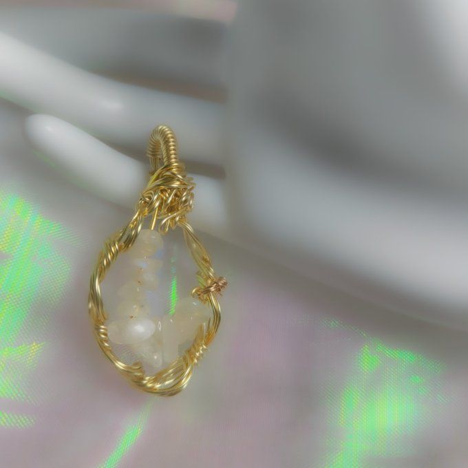 Amulette Perle de Lune - péristerite 