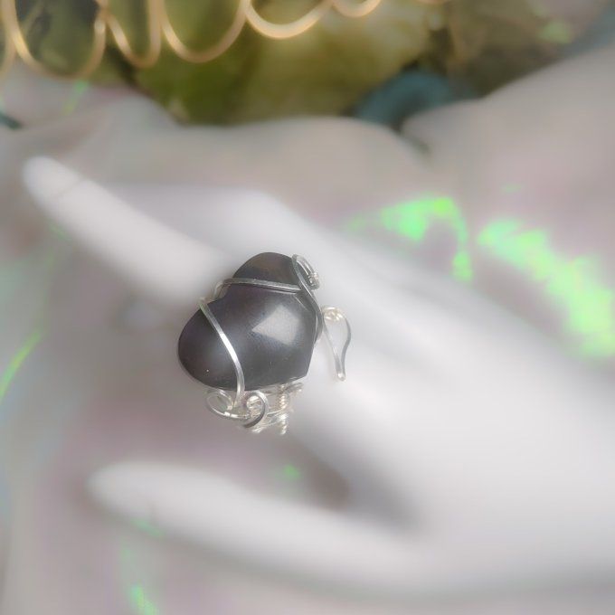 Bague oeil céleste coeur ajustable -promo✨Protection et Clarté