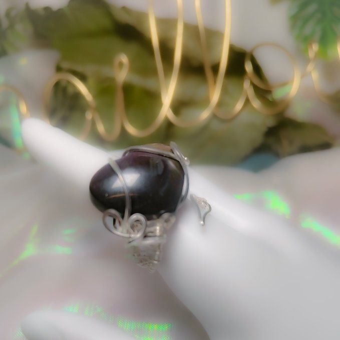 Bague oeil céleste coeur ajustable -promo✨Protection et Clarté
