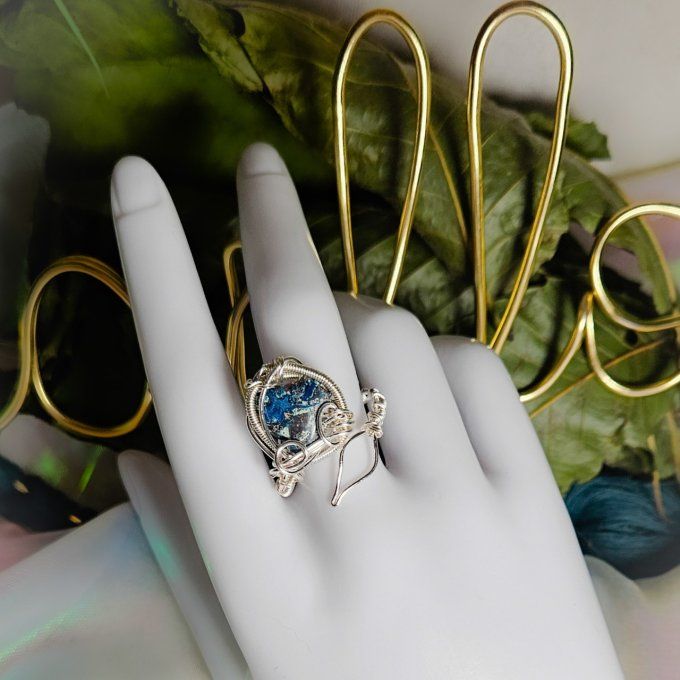 Bague Azurite -ajustable ✨pierre de clarté et de sérénité ✨