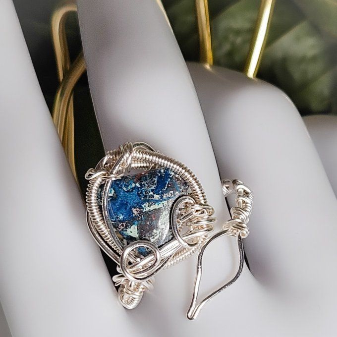 Bague Azurite -ajustable ✨pierre de clarté et de sérénité ✨