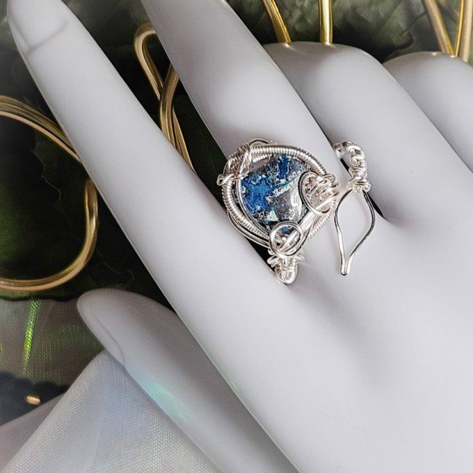 Bague Azurite -ajustable ✨pierre de clarté et de sérénité ✨