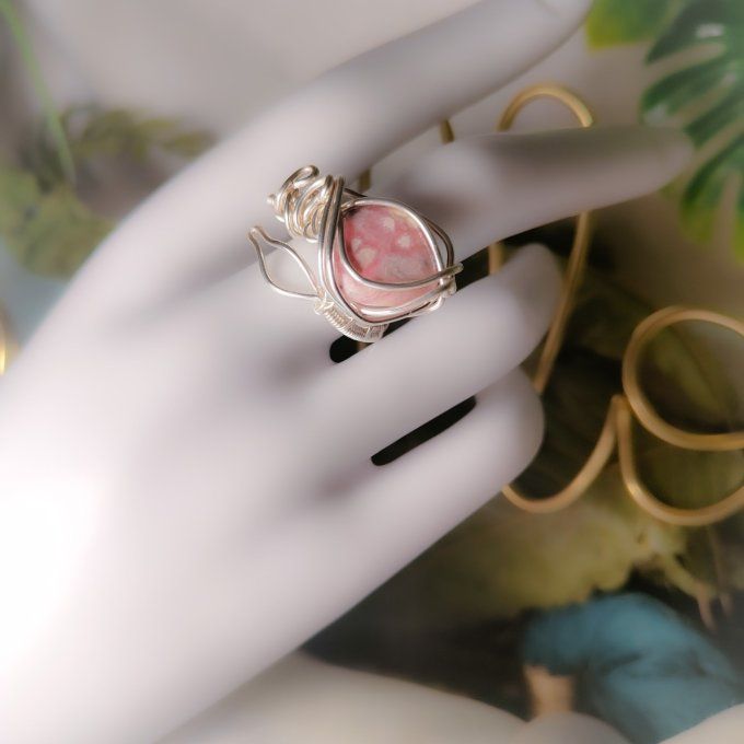 Bague rhodochrosite  - ajustable 