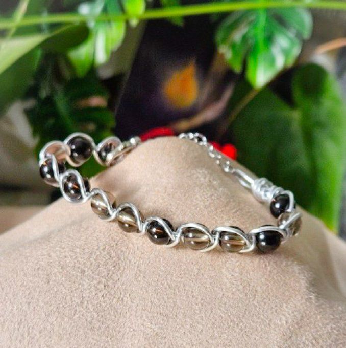 Quartz fumé  - bracelet✨ Clarté, Équilibre & Libération