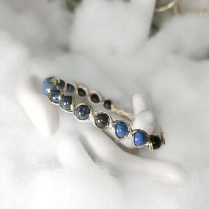 Bracelet Dumortierite -Quartz bleu - 6mm -pierre de l'esprit torturé