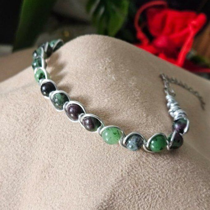 Bracelet rubis zoisite -6mm