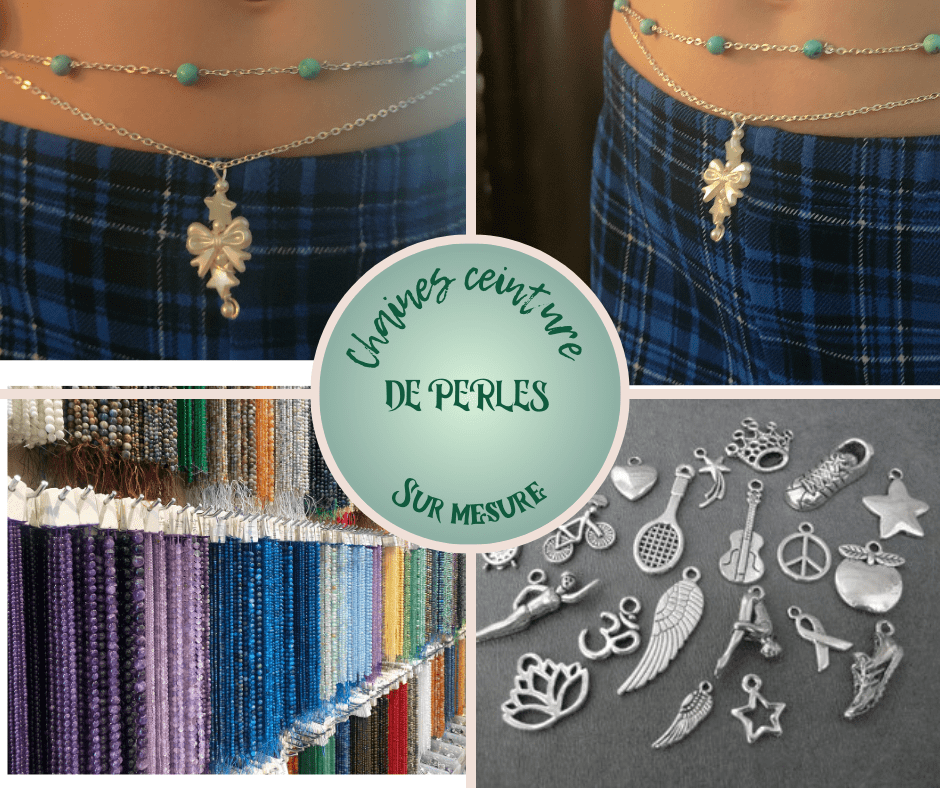 Chaine de taille -perles sur mesure 