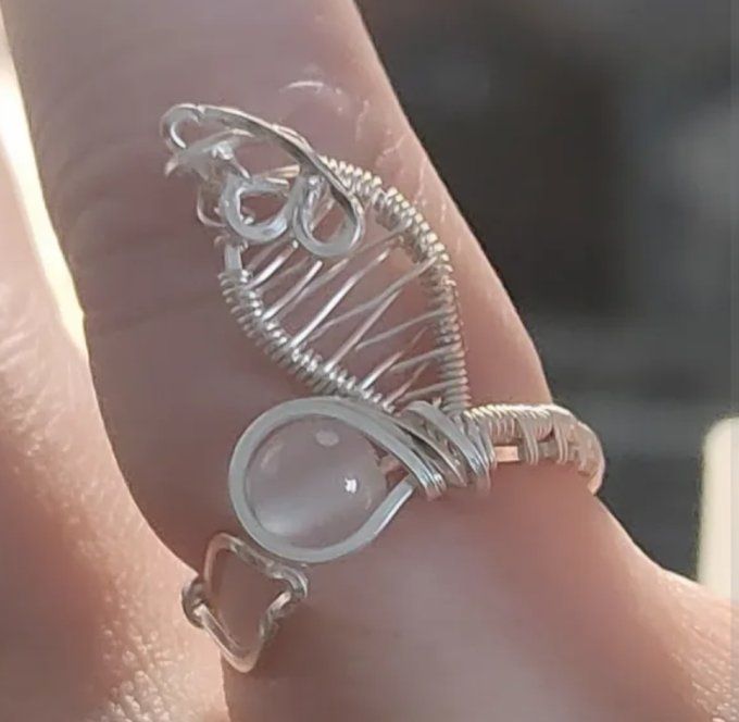 Bague Perle Selenite 