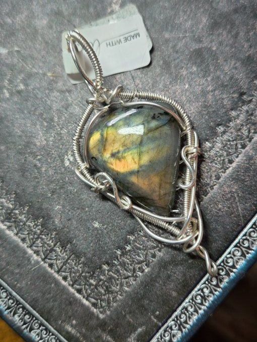 Pendentif argent Labradorite ✨ jacynthe