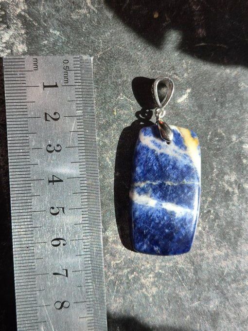 Pendentif Sodalite ❤️ percée – Humilité, Courage Et Communication