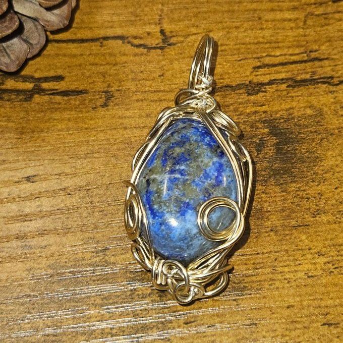Fruit sacré lapis lazuli  - dorée