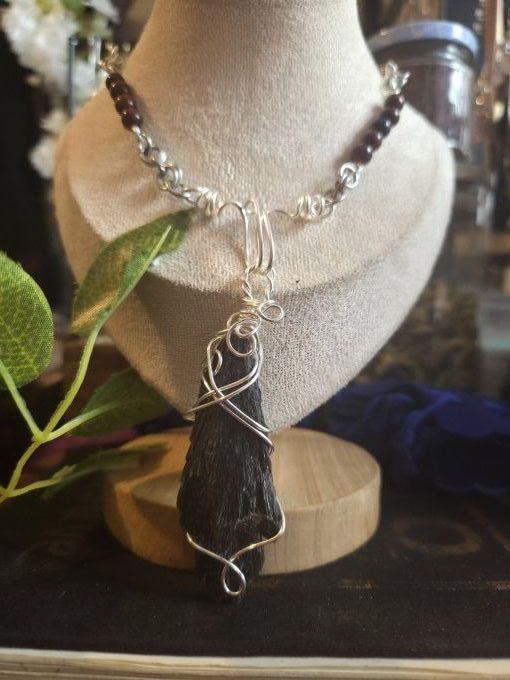 Choker Bea -Dysthene , Oeil D’Aigle et Obsidienne Acajou