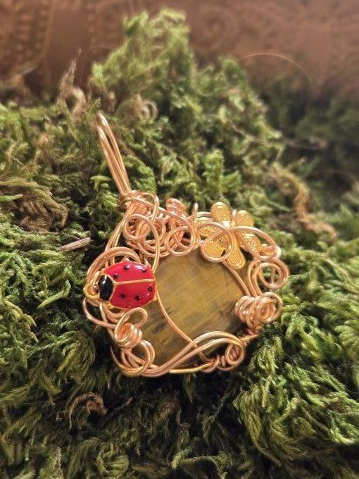 Pendentif citrouille Pietersite Lionskin 