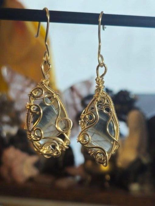 Reserver Boucles D’oreilles Opale Bleue   -Communication & Libération Spirituelle✨