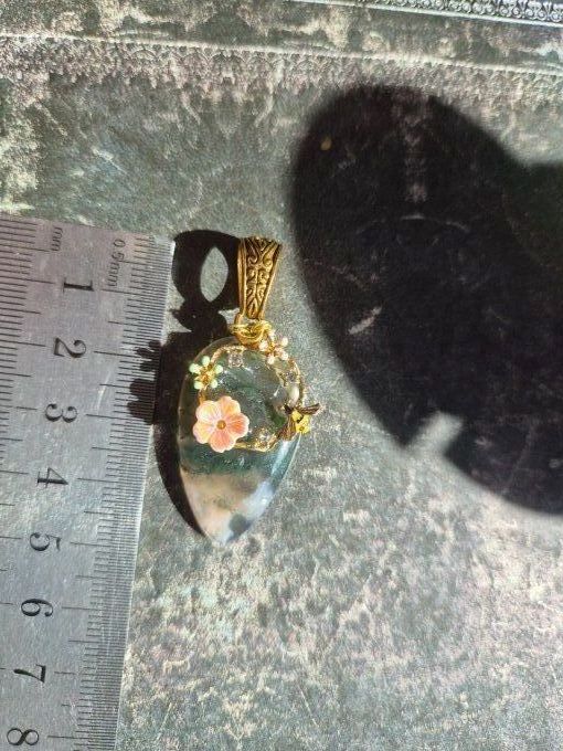 Pendentif Agate Mousse – Connexion, Renouveau & Sérénité   