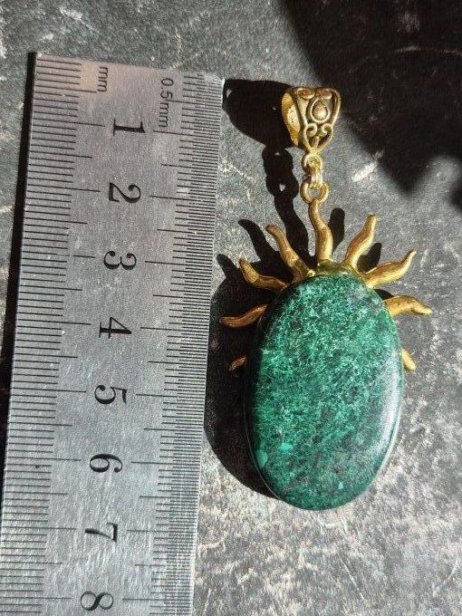 Pendentif  Chrysocolle Malachite -Paix, Guérison et Protection.