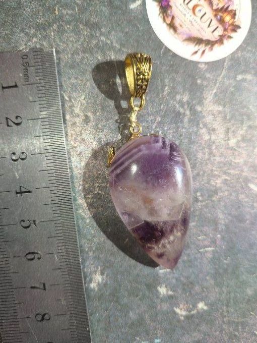 Pendentif champignon Améthyste – Sérénité & Sagesse Spirituelle    - Copie
