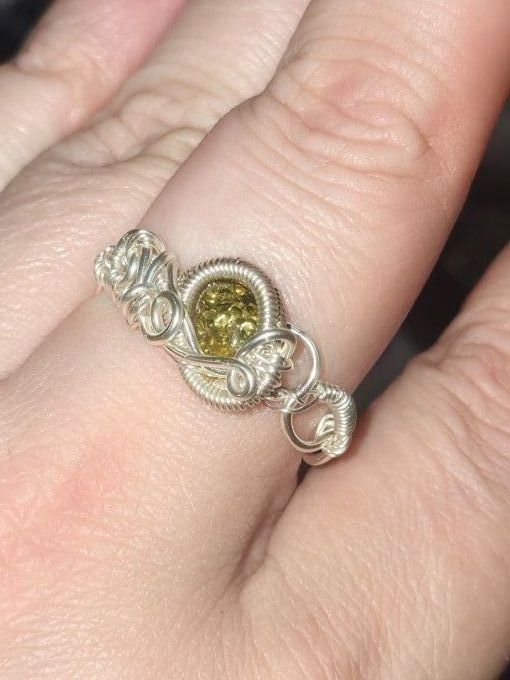 Bague Ambre de La Baltique doublet ✨serenité joie et clarté  