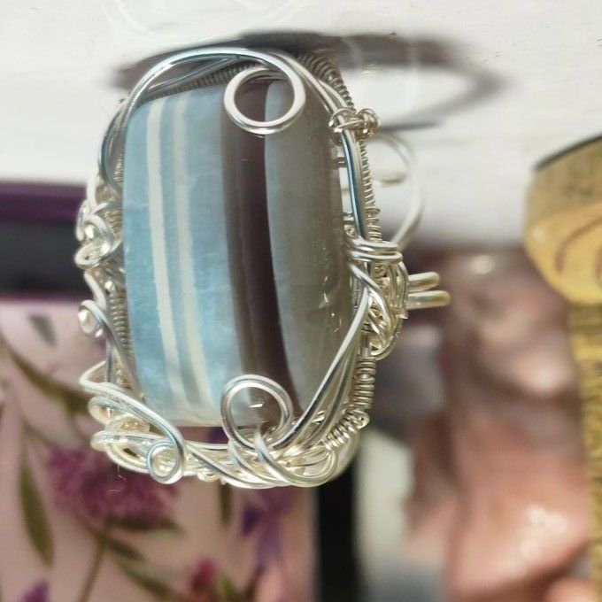 Bague parpaing Opale Bleue Commune ✨– Communication & Libération Spirituelle✨  