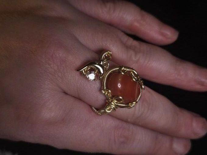 Bague Cornaline Or ✨Pierre de Dynamisme 